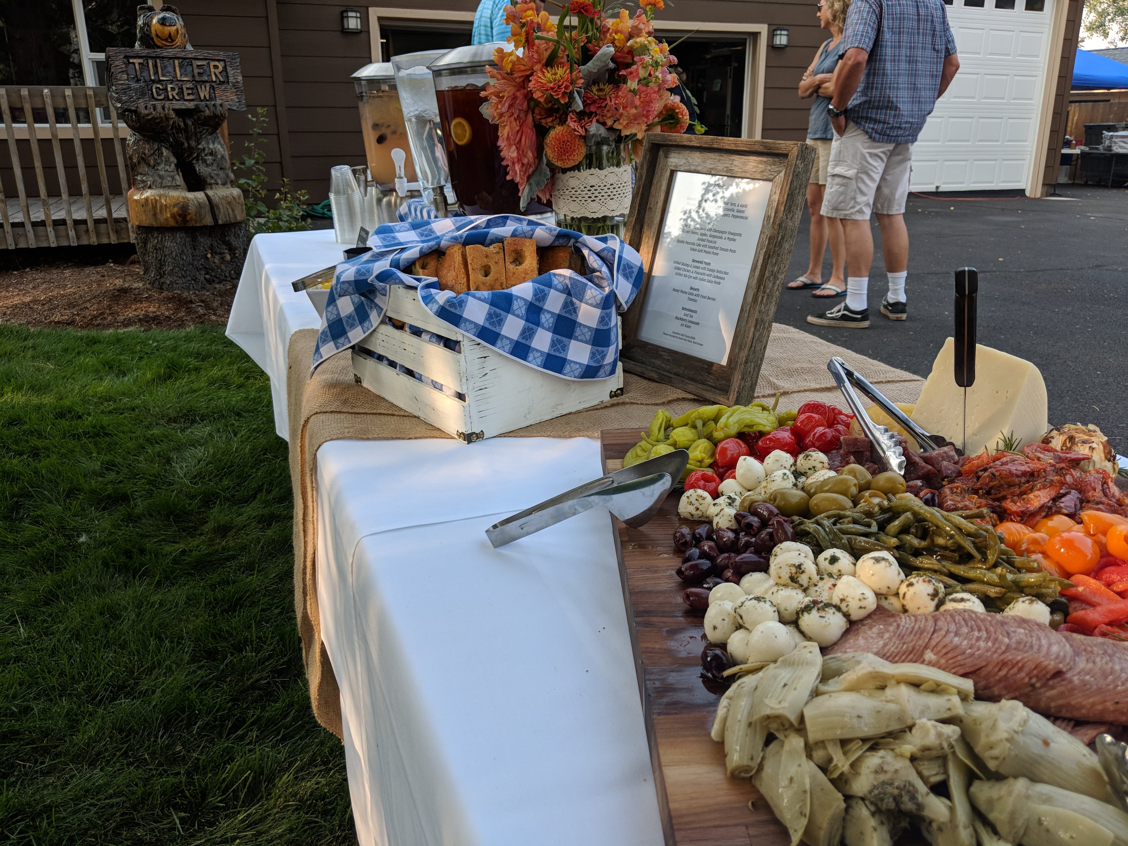Wedding catering setup in Bend Oregon